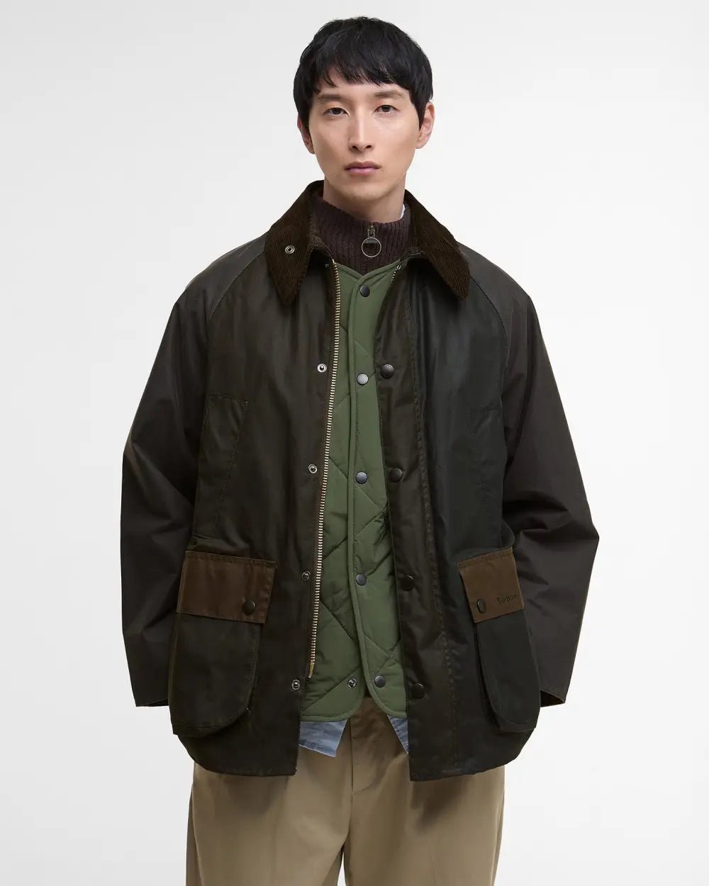 Buy online Barbour Patchwork Oversized Bedale Waxed Jacket