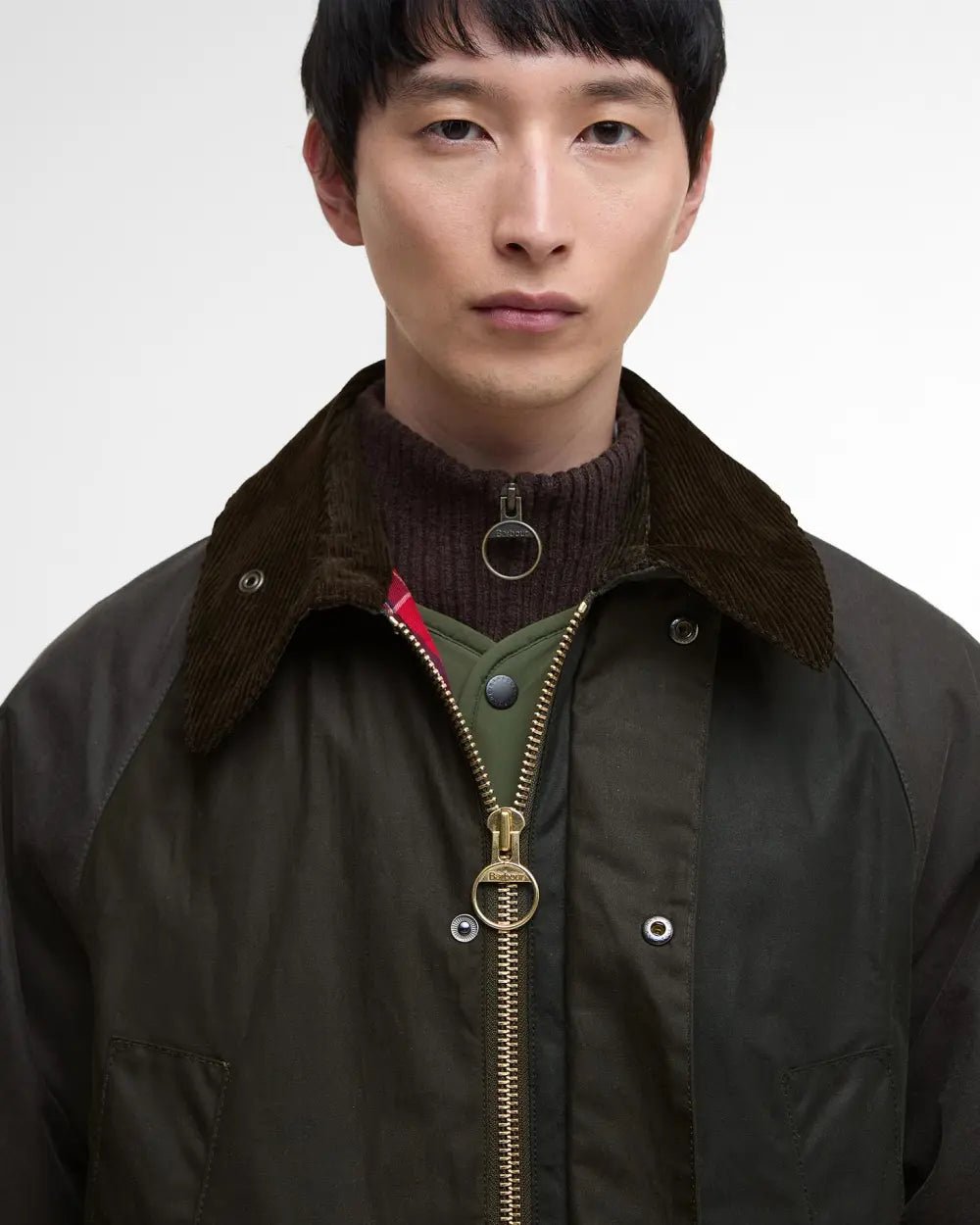 Barbour Patchwork Oversized Bedale Waxed Jacket Sage Multi - Steranko Clothing Manchester