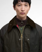 Barbour Patchwork Oversized Bedale Waxed Jacket Sage Multi - Steranko Clothing Manchester