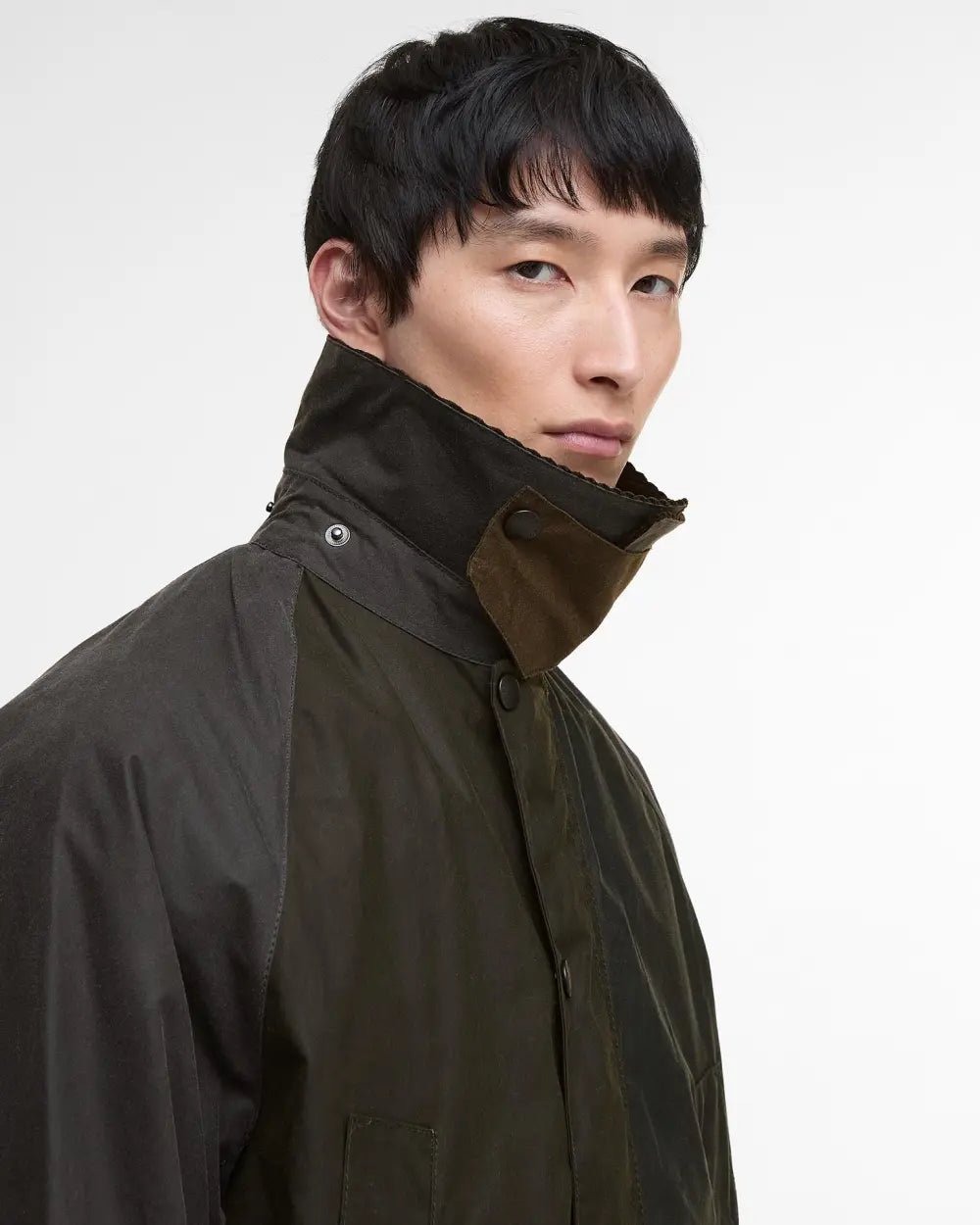 Barbour Patchwork Oversized Bedale Waxed Jacket Sage Multi - Steranko Clothing Manchester