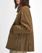 Barbour Peached Oversized Bedale Casual Jacket Dark Sand - Steranko Clothing Manchester