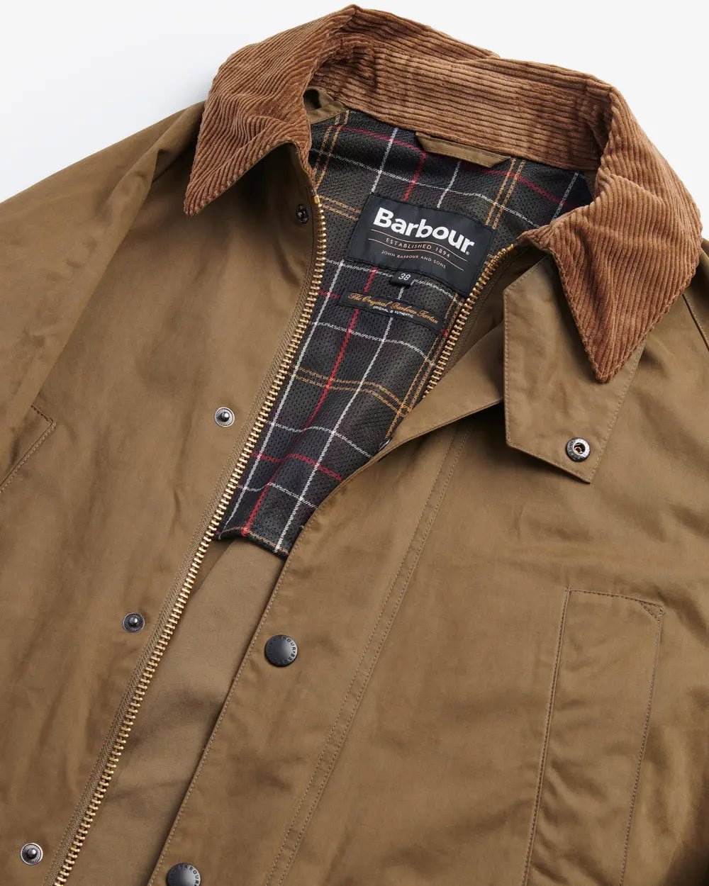 Barbour Peached Oversized Bedale Casual Jacket Dark Sand - Steranko Clothing Manchester