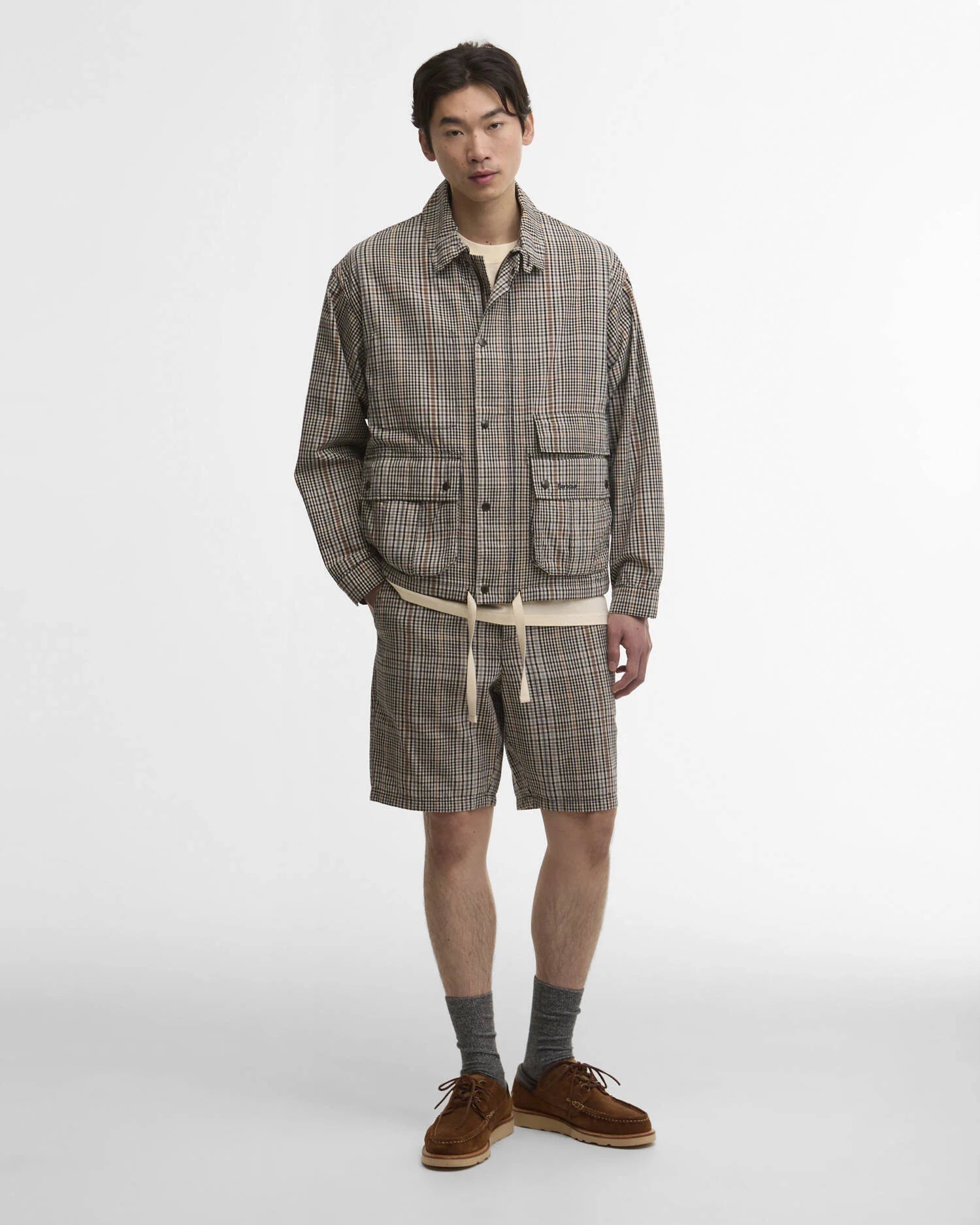 Barbour Westoe Check Casual Jacket Neutral Check - Steranko Clothing Manchester