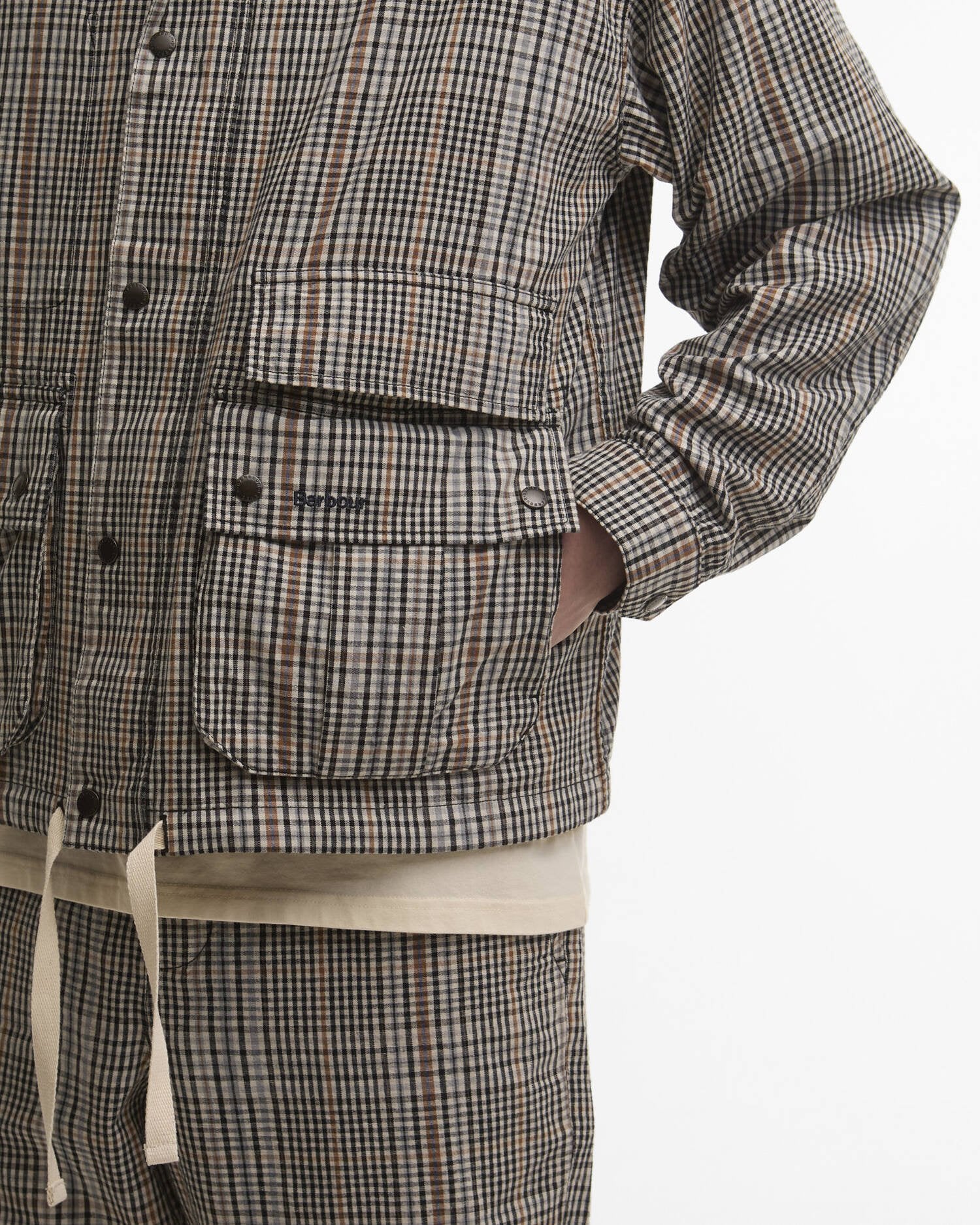Barbour Westoe Check Casual Jacket Neutral Check - Steranko Clothing Manchester