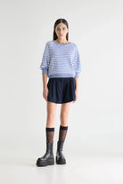 Bellerose Anglet Striped Crewneck Sweater Gitane/Vintage White - Steranko Clothing Manchester