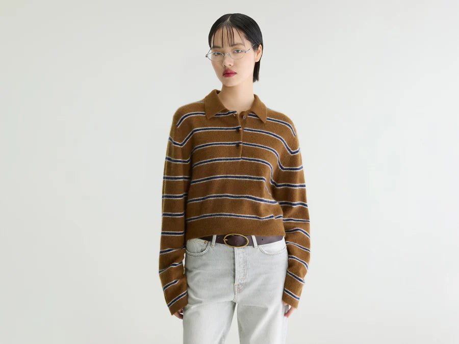 Bellerose Dussyr Striped Polo Sweater Stripe E - Steranko Clothing Manchester