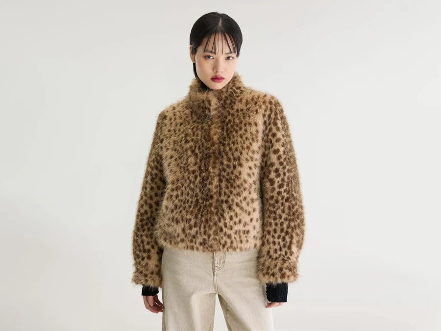 Bellerose Enjoy Faux Fur Jacket Leopard Print - Steranko Clothing Manchester