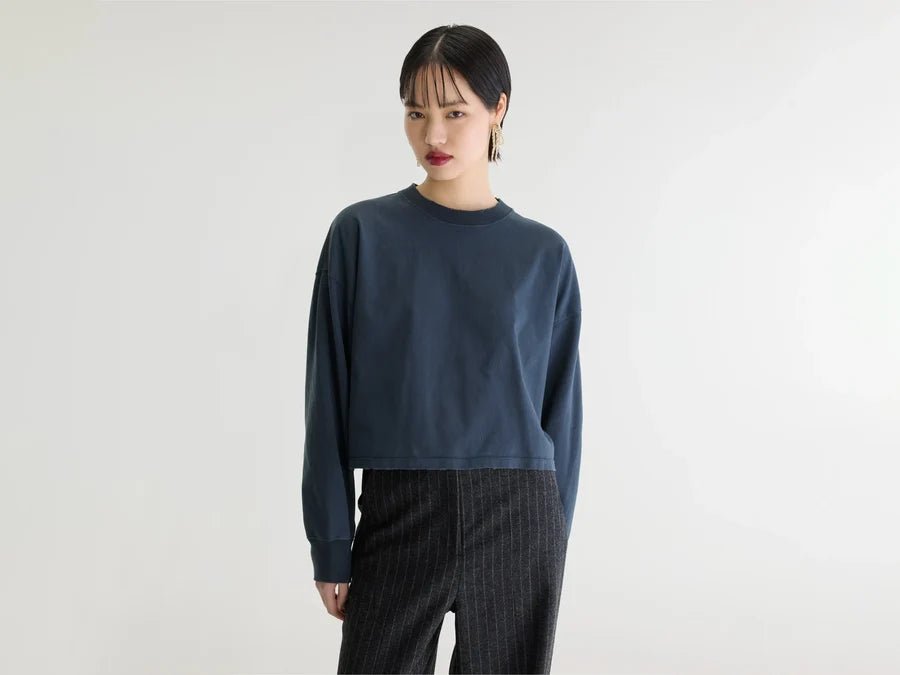 Bellerose Franto Long Sleeve T-Shirt Navy - Steranko Clothing Manchester