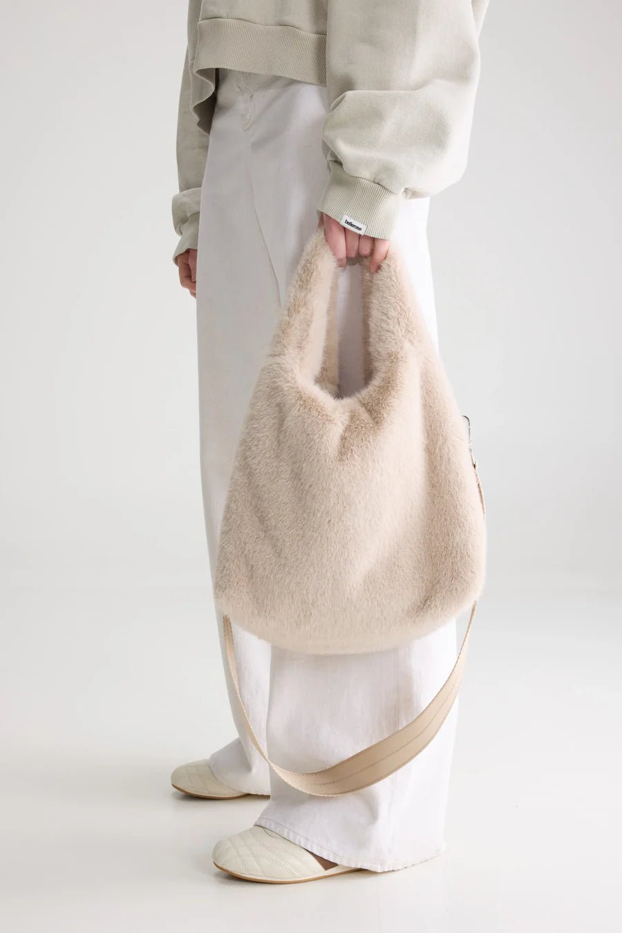 Bellerose Helga Faux-Fur Handbag Stone - Steranko Clothing Manchester
