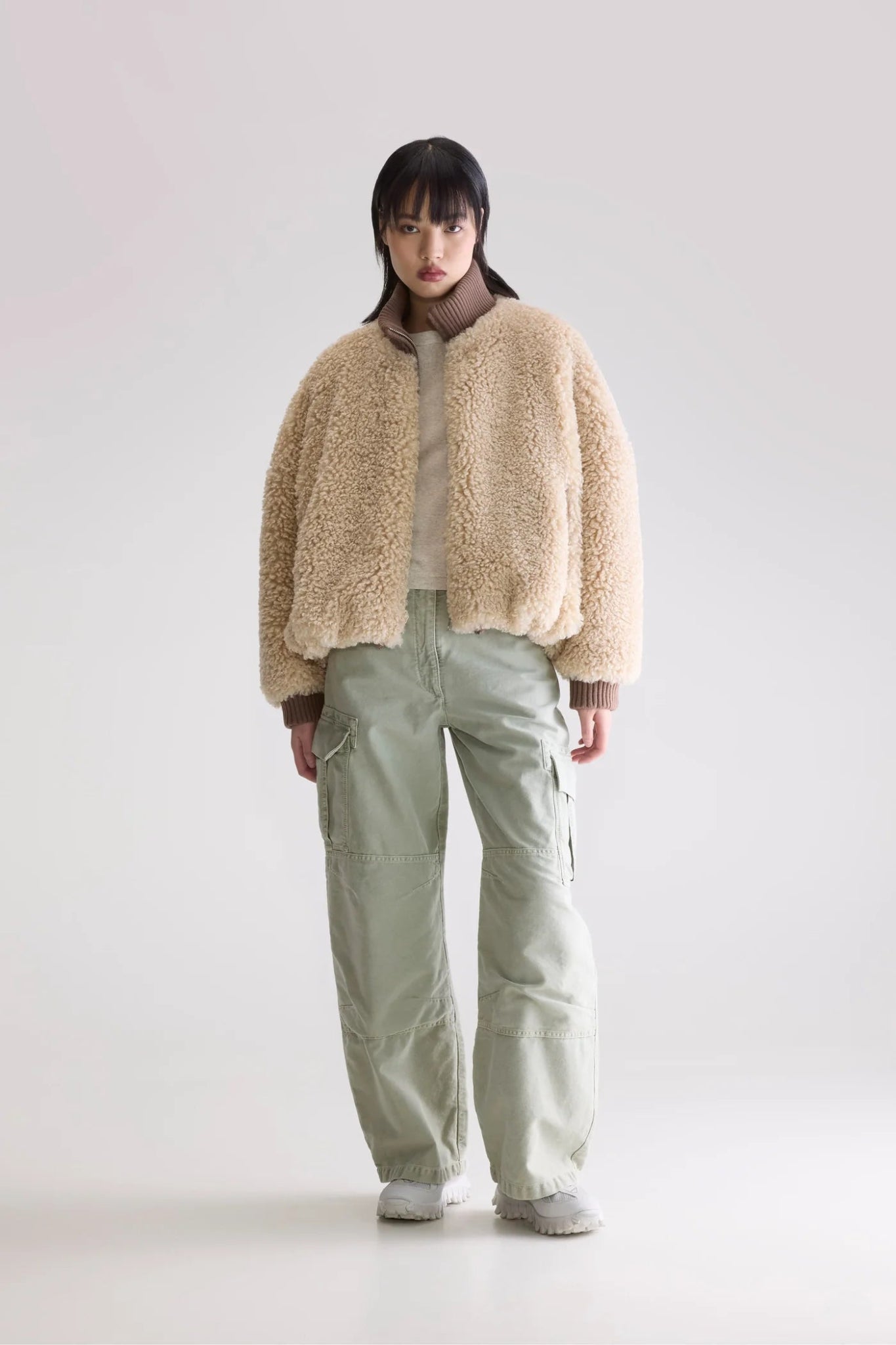 Bellerose Jallis Faux Fur Jacket Swan - Steranko Clothing Manchester
