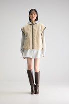 Bellerose Jano Reversible Gilet Ecru - Steranko Clothing Manchester