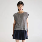 Bellerose Vlyn Sleeveless Knitted T-Shirt Stripe A - Steranko Clothing Manchester