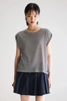 Bellerose Vlyn Sleeveless Knitted T-Shirt Stripe A - Steranko Clothing Manchester