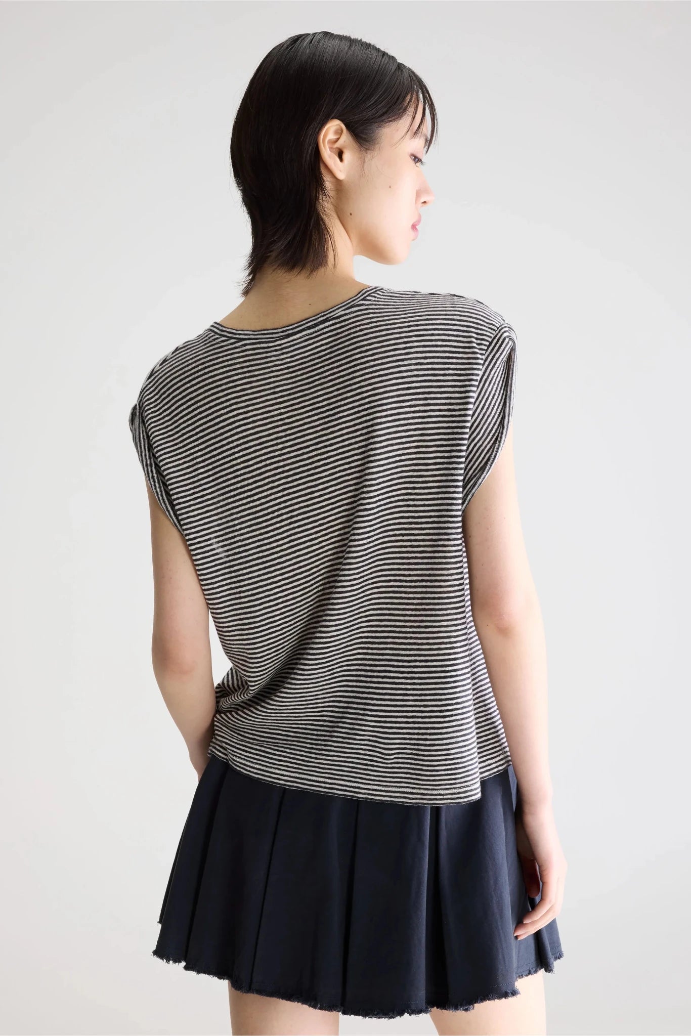 Bellerose Vlyn Sleeveless Knitted T-Shirt Stripe A - Steranko Clothing Manchester