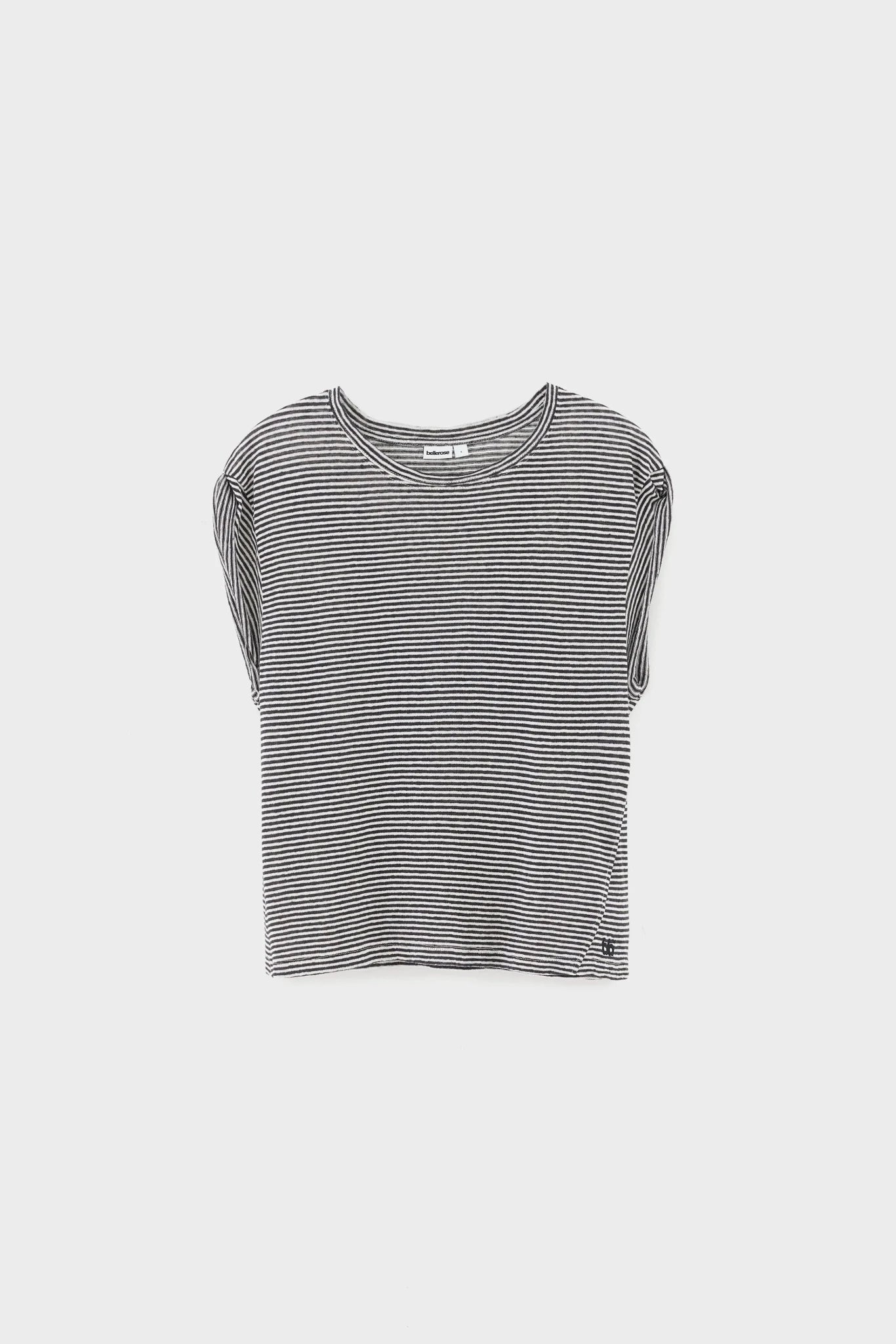 Bellerose Vlyn Sleeveless Knitted T-Shirt Stripe A - Steranko Clothing Manchester