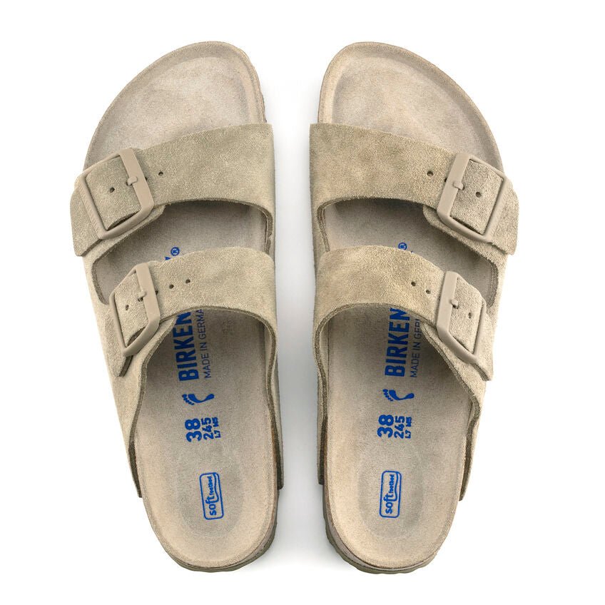 Birkenstock Arizona Soft Footbed Suede Leather Faded Khaki - Steranko Clothing Manchester