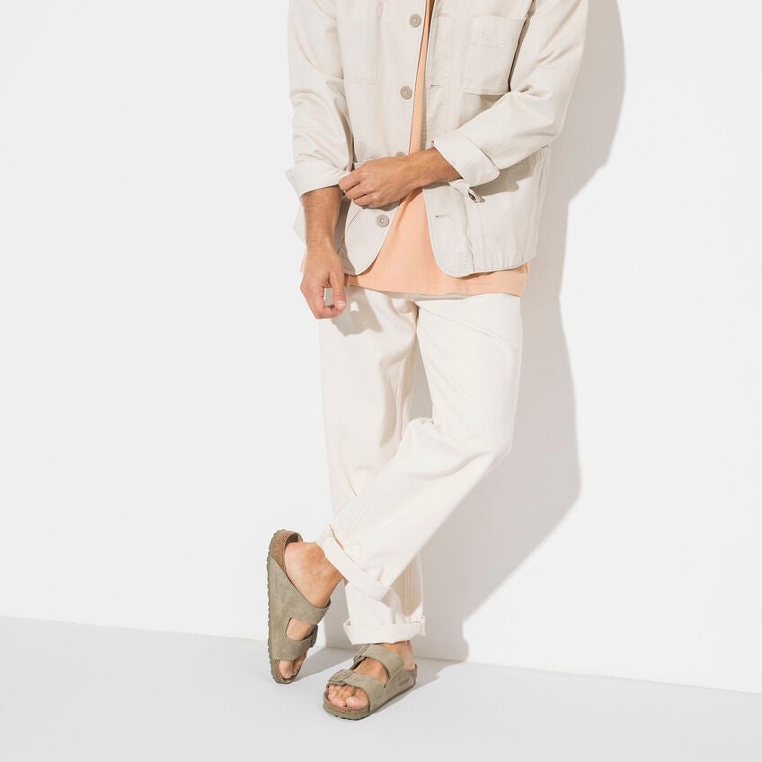 Birkenstock Arizona Soft Footbed Suede Leather Faded Khaki - Steranko Clothing Manchester