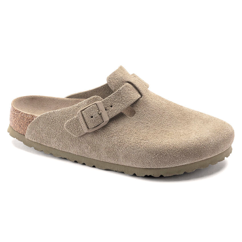 Birkenstock Boston Soft Footbed Suede Leather - Faded Khaki - Steranko Clothing Manchester