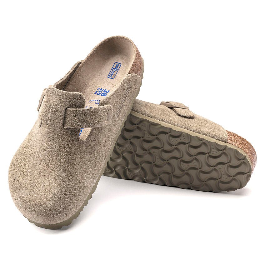 Birkenstock Boston Soft Footbed Suede Leather - Faded Khaki - Steranko Clothing Manchester