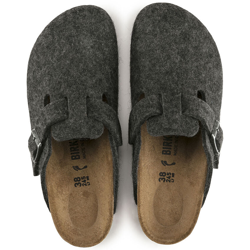 Birkenstock Boston Wool Felt Anthracite - Steranko Clothing Manchester