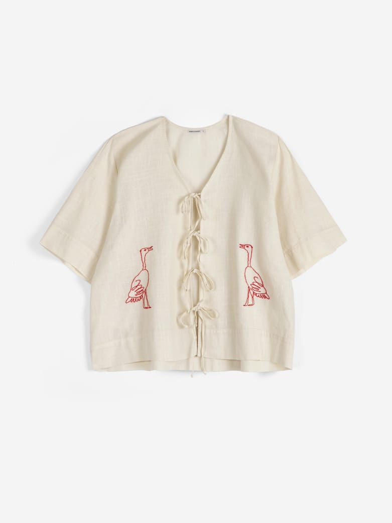 Bobo Choses Embroidered Tie Blouse Off - White - Steranko Clothing Manchester