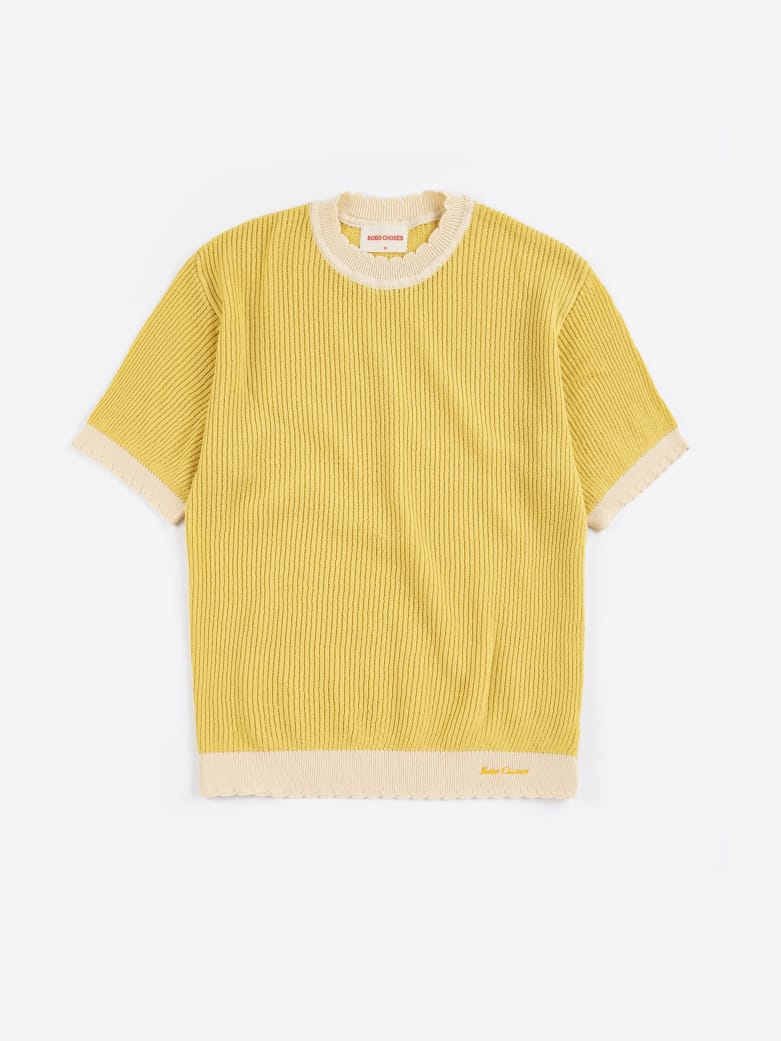Bobo Choses Openwork Knitted SS Jumper Pale Yellow - Steranko Clothing Manchester