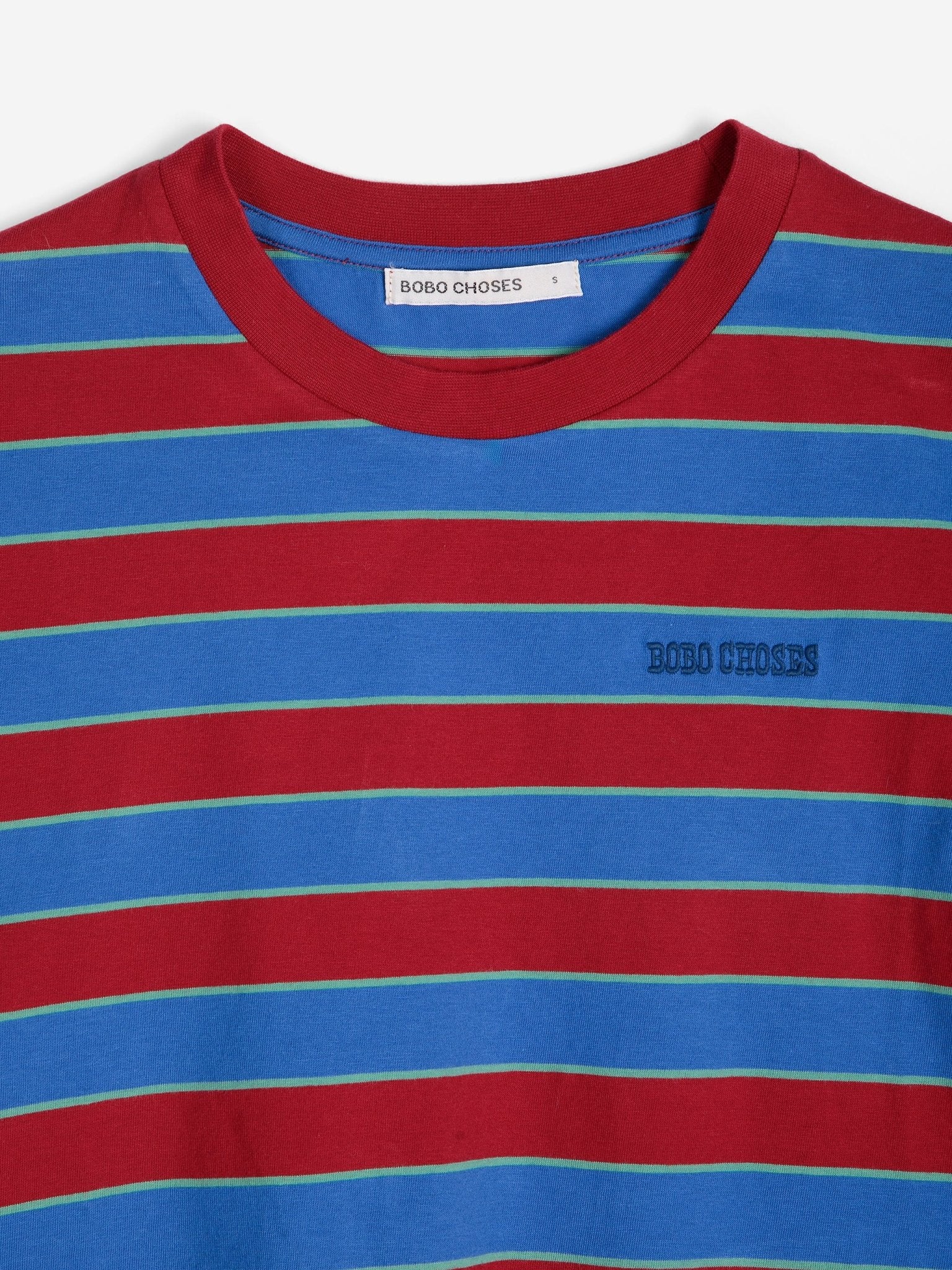 Bobo Choses Striped Cropped T-Shirt Red / Blue / Green - Steranko Clothing Manchester
