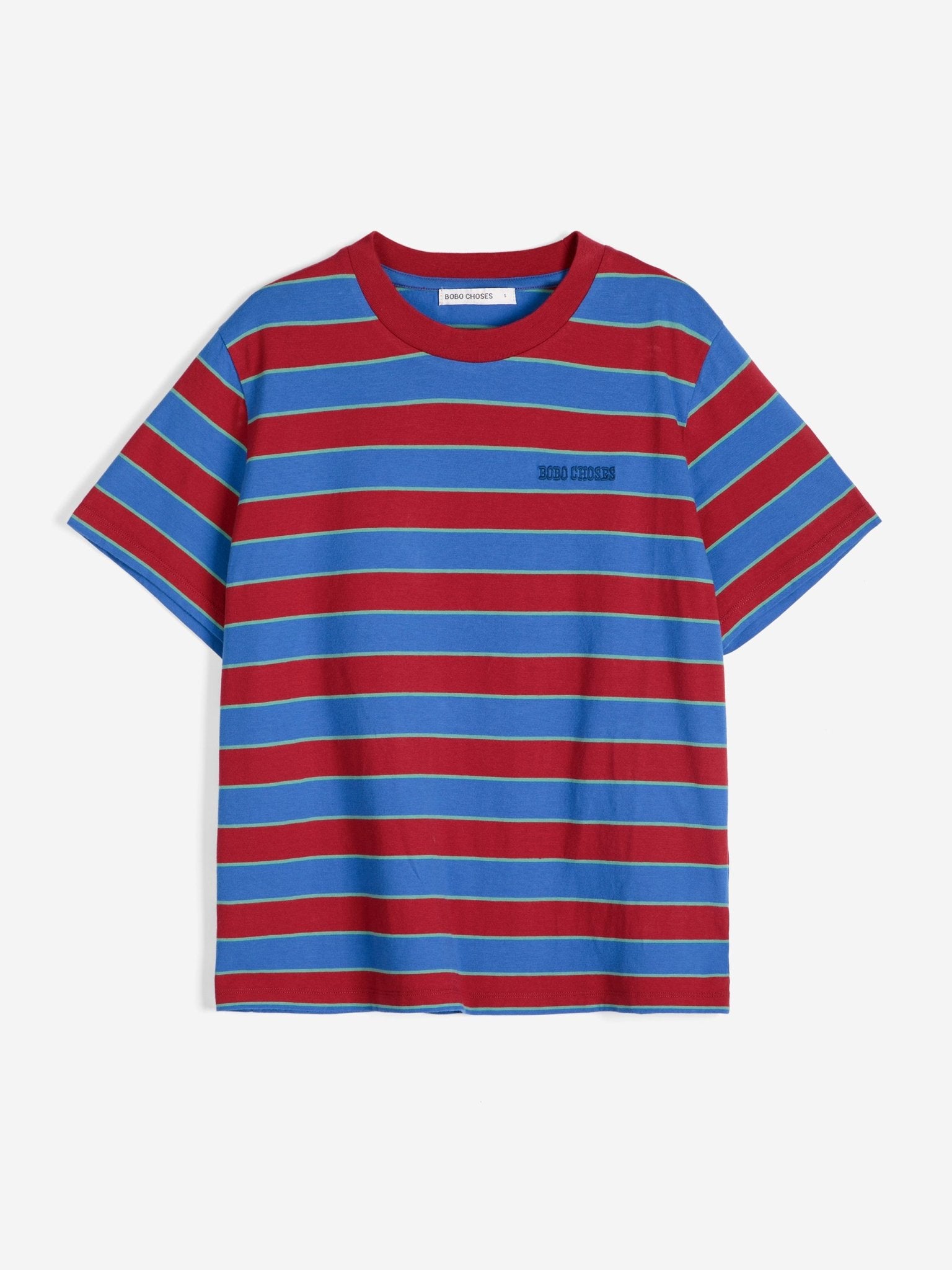 Bobo Choses Striped Cropped T-Shirt Red / Blue / Green - Steranko Clothing Manchester