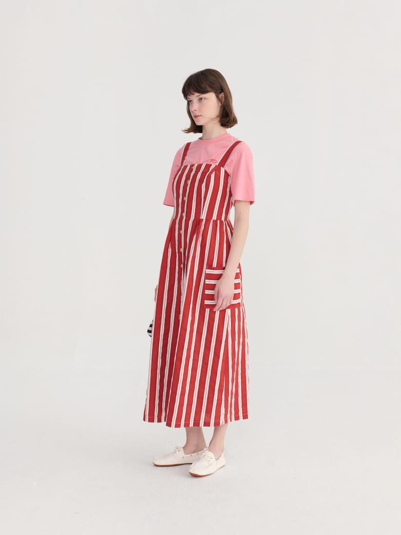 Bobo Choses Striped Evasé Strap Dress Red / White - Steranko Clothing Manchester