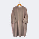 boniface Ruched Neck Cocoon Dress Beige Cord - Steranko Clothing Manchester