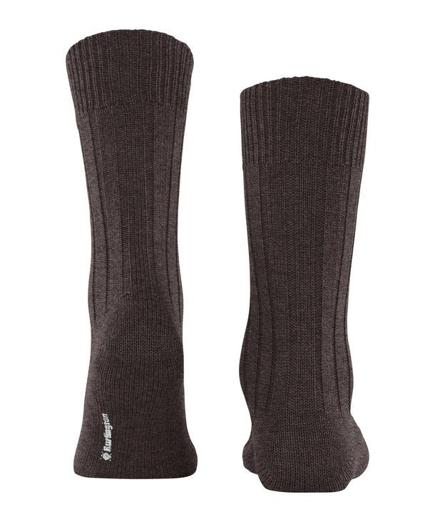 Burlington Dover Sock Brown Melange - Steranko Clothing Manchester
