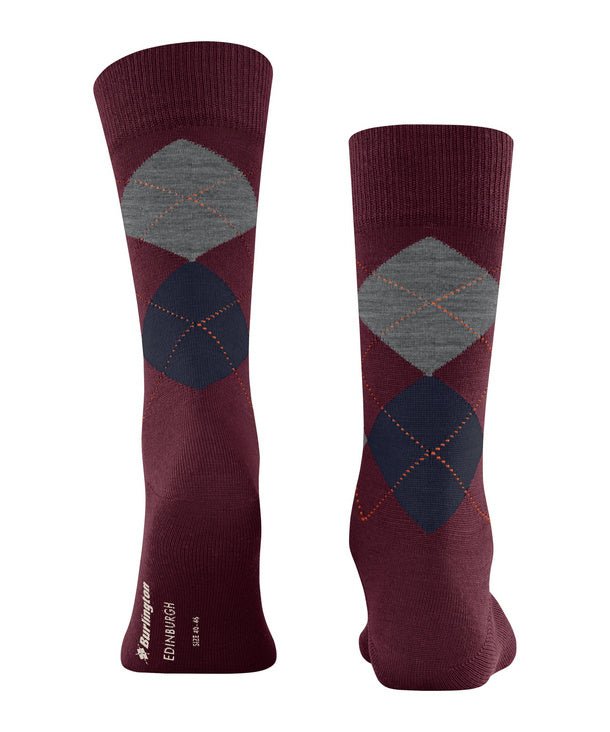 Burlington Edinburgh Socks Claret - Steranko Clothing Manchester