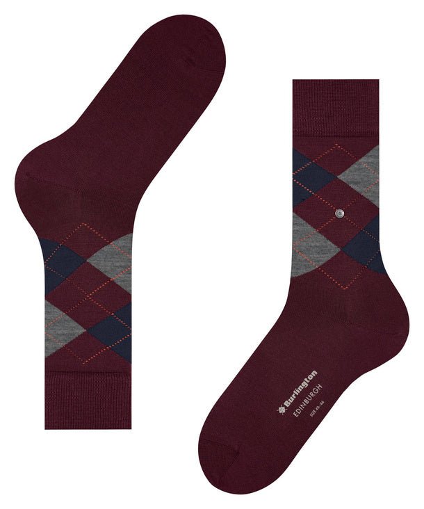 Burlington Edinburgh Socks Claret - Steranko Clothing Manchester