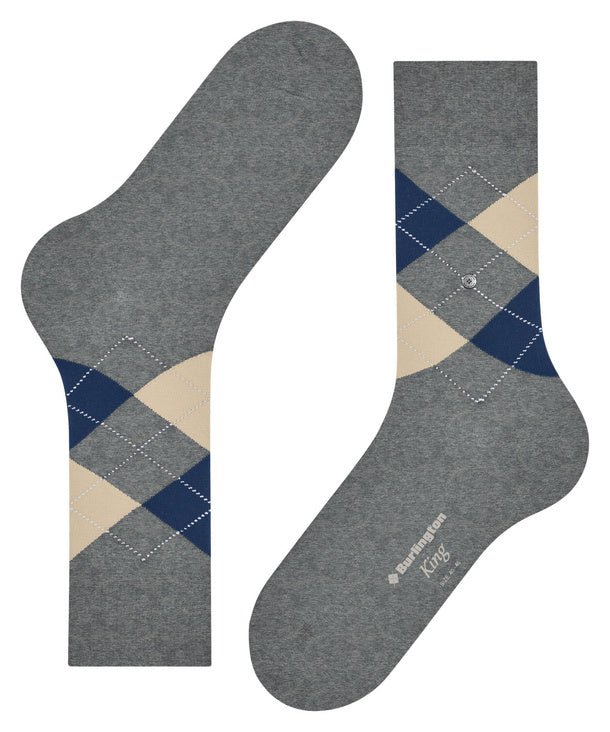 Burlington King Sock Light Grey Melange - Steranko Clothing Manchester