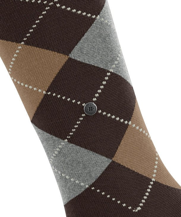 Burlington Marylebone Argyle Knee - High Socks Brown - Steranko Clothing Manchester