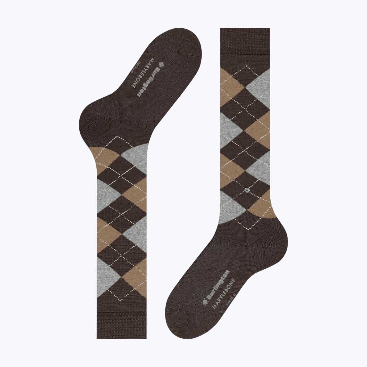 Burlington Marylebone Argyle Knee - High Socks Brown - Steranko Clothing Manchester