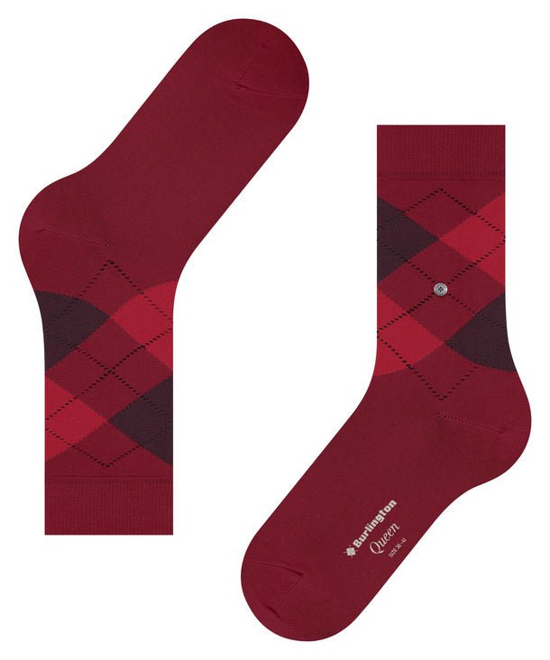 Burlington Queen Argyle Socks Feuerrot - Steranko Clothing Manchester