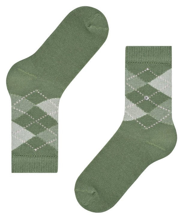 Burlington Whitby Argyle Socks Pale Green - Steranko Clothing Manchester