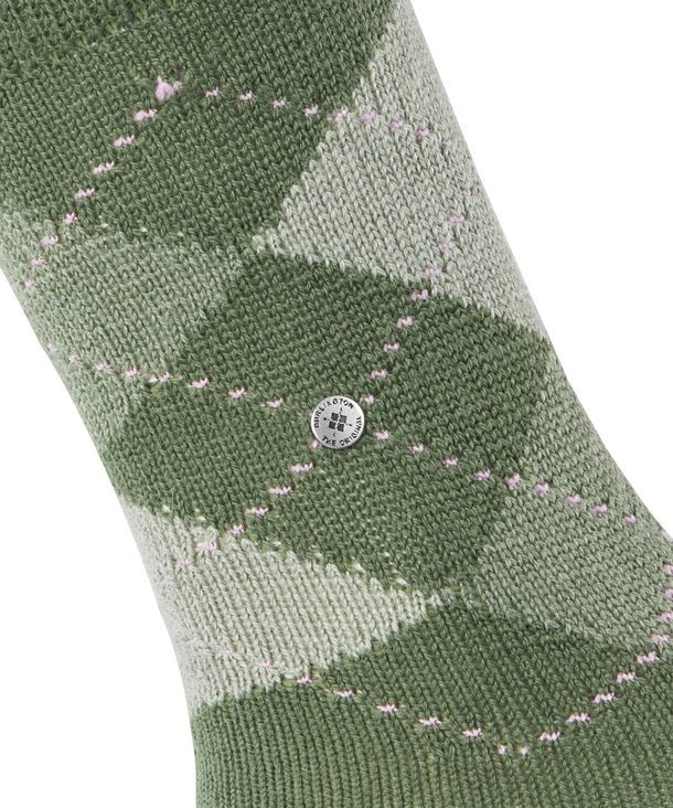 Burlington Whitby Argyle Socks Pale Green - Steranko Clothing Manchester