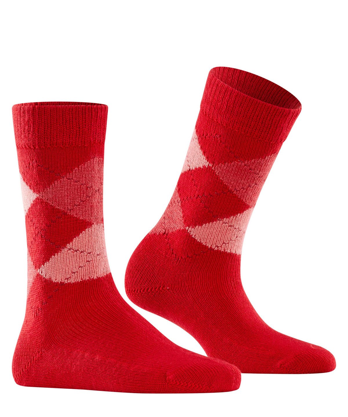 Burlington Whitby Argyle Socks Vermillion Red - Steranko Clothing Manchester