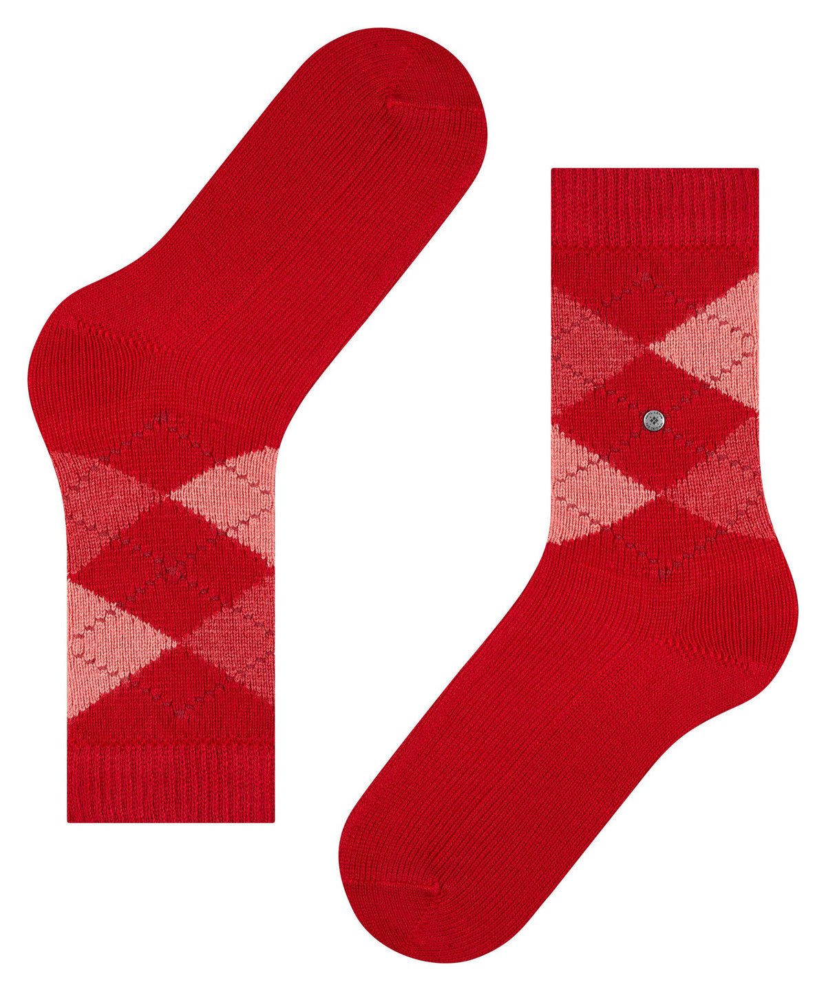 Burlington Whitby Argyle Socks Vermillion Red - Steranko Clothing Manchester