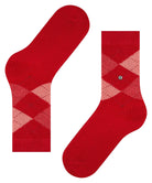 Burlington Whitby Argyle Socks Vermillion Red - Steranko Clothing Manchester