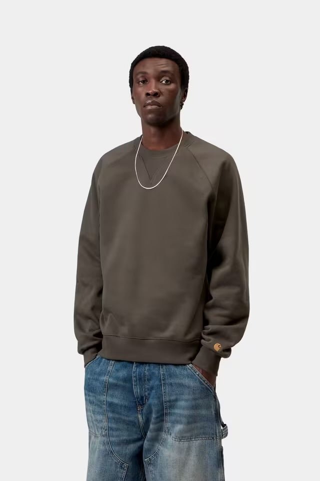 Carhartt Chase Sweatshirt Shungite/Gold - Steranko Clothing Manchester