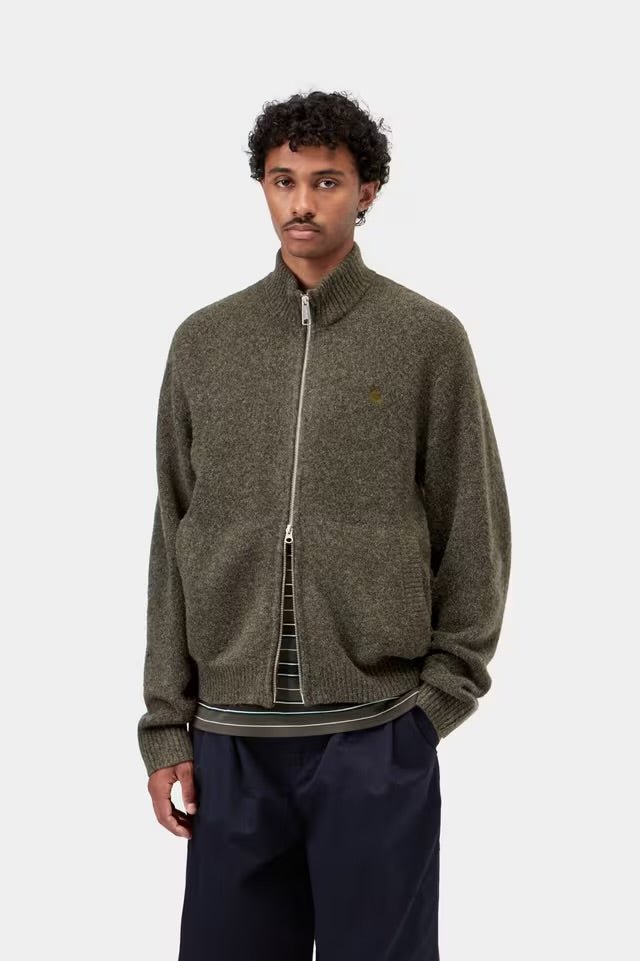 Carhartt Curtis Sweater Jacket Tangled Shungite - Steranko Clothing Manchester