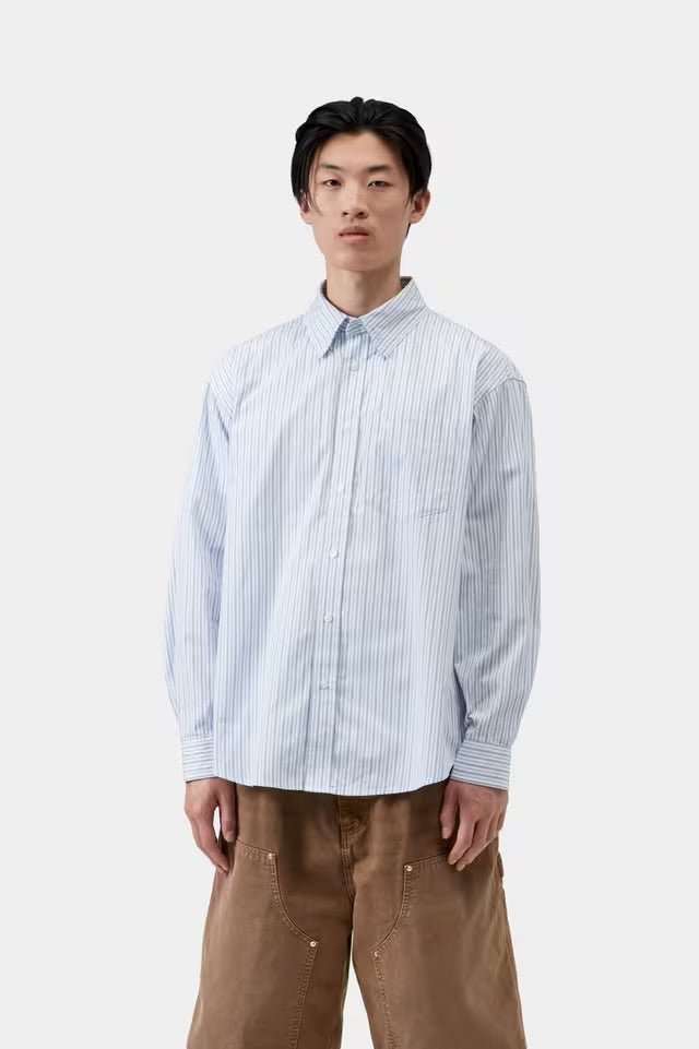 Carhartt Keene Shirt Keen Stripe / White - Steranko Clothing Manchester