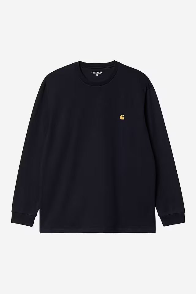 Carhartt L/S Chase T-shirt Dark Navy/Gold - Steranko Clothing Manchester