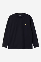 Carhartt L/S Chase T-shirt Dark Navy/Gold - Steranko Clothing Manchester