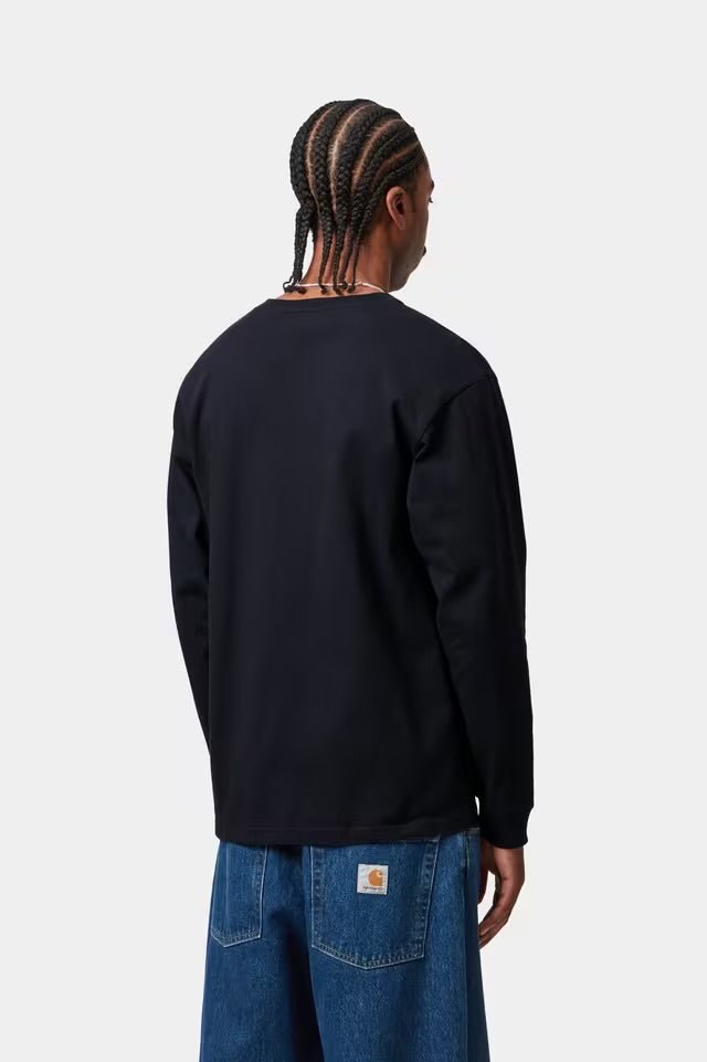 Carhartt L/S Chase T-shirt Dark Navy/Gold - Steranko Clothing Manchester