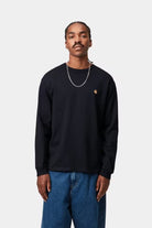 Carhartt L/S Chase T-shirt Dark Navy/Gold - Steranko Clothing Manchester
