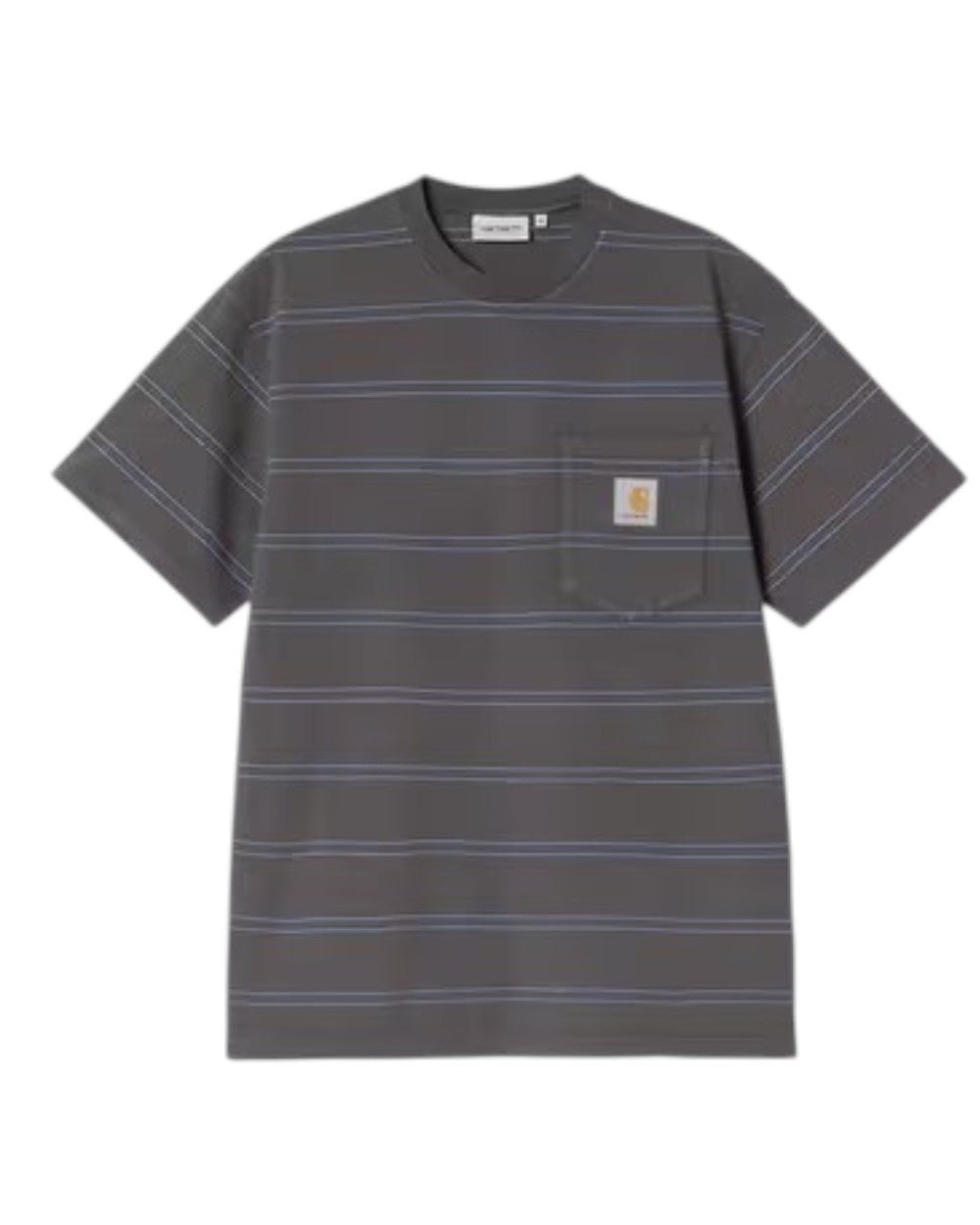 Carhartt S/S Bert Pocket Stripe T-Shirt Graphite/Curacao - Steranko Clothing Manchester